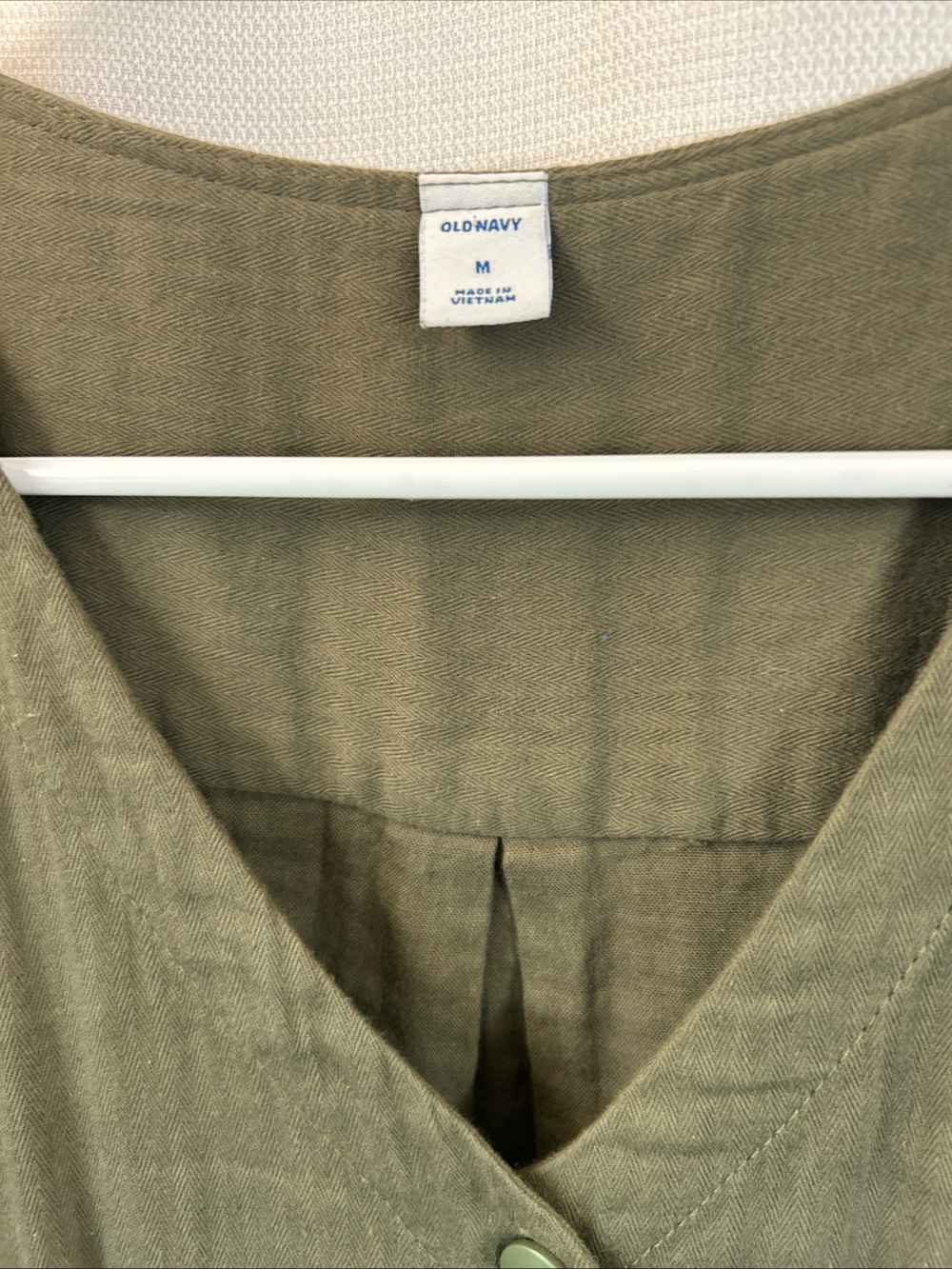 Old Navy Olive Green Sleeveless Button-Front Midi Dress with Tie Waist - Picture 2 of 5